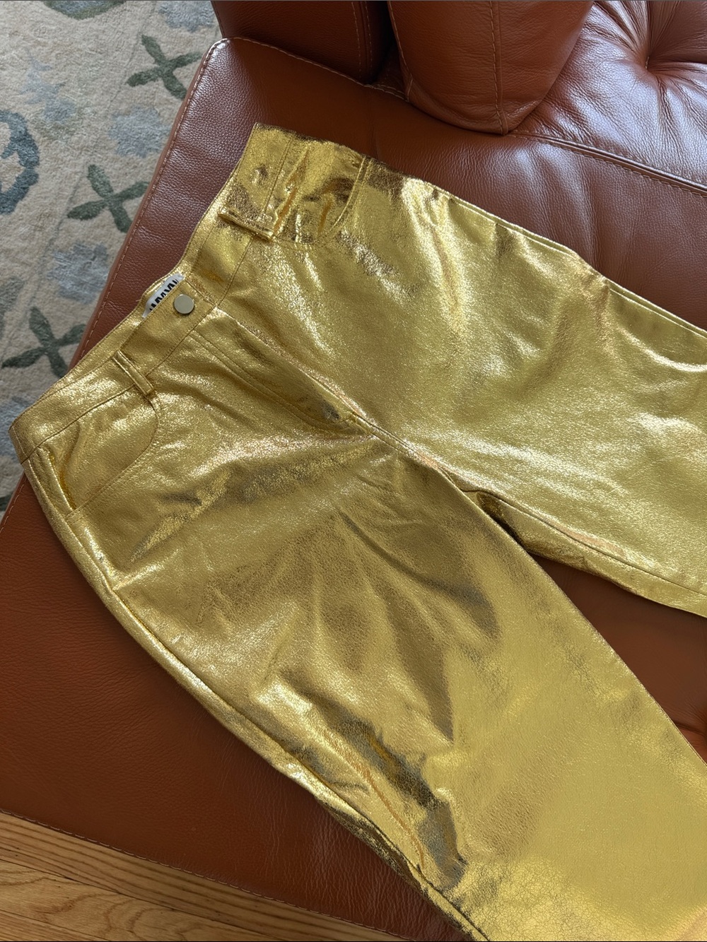 Amy Lynn Lupe Pants in Textured Metallic Gold
